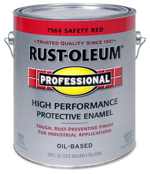 RUST-OLEUM 7564-402 PROFESSIONAL ENAMEL PAINT, SAFETY RED, 1
