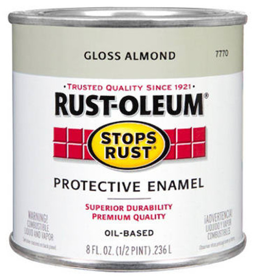 RUST-OLEUM 7770-730 STOPS RUST 1/2-PINT GLOSS ALMOND ENAMEL RUST-OLEUM 7770-730 STOPS RUST 1/2-PINT GLOSS ALMOND ENAMEL