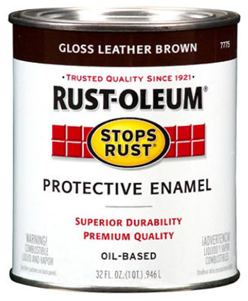 RUST-OLEUM 7775-730 STOPS RUST 1/2-PINT GLOSS LEATHER BROWN  RUST-OLEUM 7775-730 STOPS RUST 1/2-PINT GLOSS LEATHER BROWN