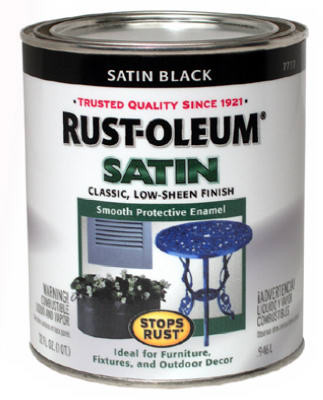 RUST-OLEUM 7777-502 QT. BLACK SATIN RUST PREVENTATIVE BRUSH-