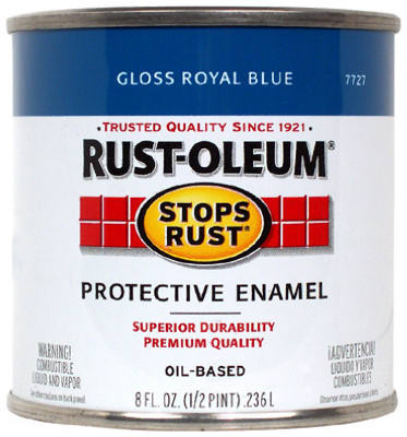 RUST-OLEUM 7727-730 STOPS RUST 1/2-PINT GLOSS ROYAL BLUE ENA