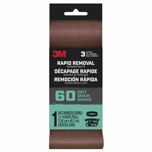 3M BELT3X181PK60 POWER SANDING BELT, 60-GRIT, 3 X 18-IN.