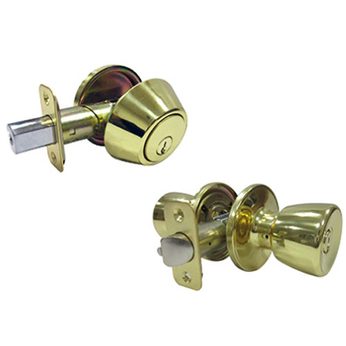 TAIWAN FU HSING INDUSTRIAL CO BS7L1B KD TULIP COMBO LOCK PACK, POLISHED BRASS