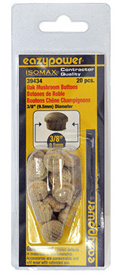 EAZYPOWER CORPORATION 39434 OAK MUSHROOM PLUG, 3/8-IN., 20-PK.