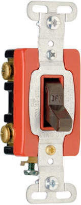 PASS & SEYMOUR CSB220CC TOGGLE SWITCH, DOUBLE POLE, BROWN, 120/2