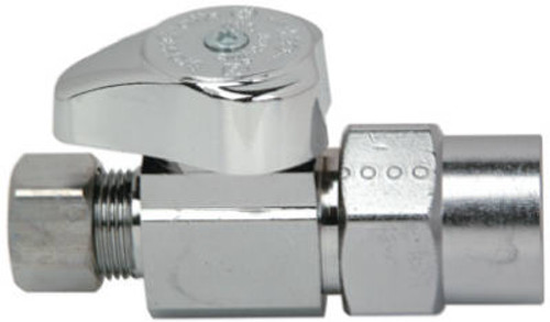 BRASS CRAFT G2PR14X CD STRAIGHT CPVC VALVE, 1/4 TURN, CHROME, 1
