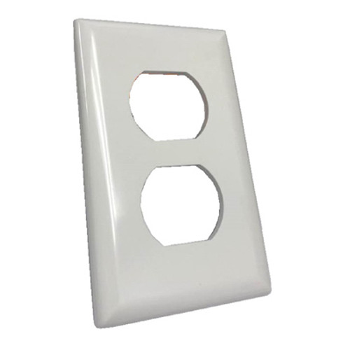 UNITED STATES HARDWARE E-163C RV WALL PLATE, SINGLE-GANG, WHITE PLASTI