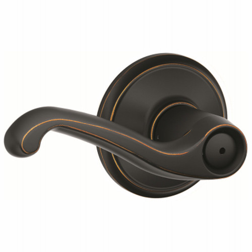 SCHLAGE F40VFLA716 PRIVACY LOCKSET, FLAIR LEVER, AGED BRONZ