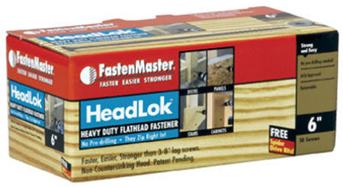 OMG INC FMHLGM006-50 HEADLOK WOOD SCREWS, 6-IN., 50-PK.