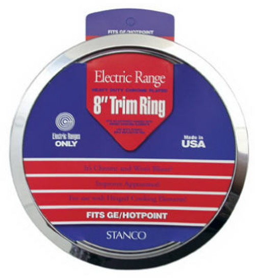 STANCO GT-8 ELECTRIC RANGE TRIM RING, CHROMED STEEL,