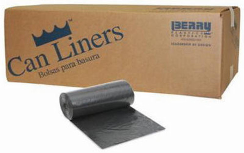 BERRY PLASTICS 742539 TRASH CAN LINERS, BLACK, 40-45-GAL., 100