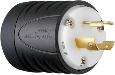 PASS & SEYMOUR L620PCCV3 LOCKING PLUG, 20-AMP, 250-VOLT, BLACK/WH