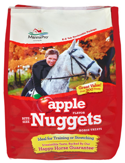 MANNA PRO 1000005 APPLE NUGGET BITE SIZE HORSE TREATS, 4-L