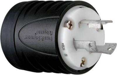 PASS & SEYMOUR L630PCCV3 LOCKING PLUG, BLACK & WHITE, 2-POLE, 3-W