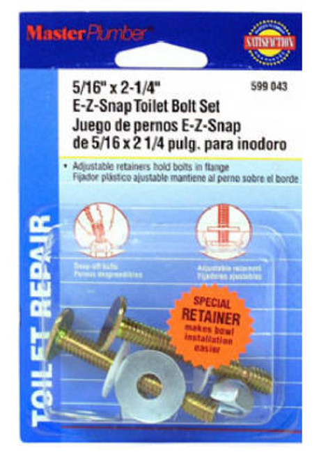 PLUMB SHOP DIV BRASSCRAFT 599043 2-PACK SNAP-OFF TOILET FLANGE BOLT SET