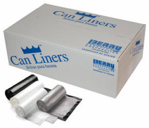 BERRY PLASTICS 623411 TRASH CAN LINERS, WHITE, 60-GAL., 45-CT.
