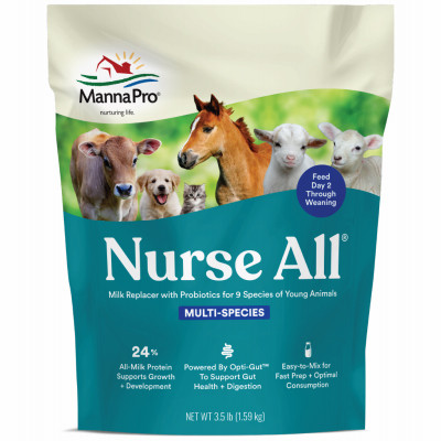 MANNA PRO 1000362 NURSE-ALL LIVESTOCK MILK REPLACER, 3-1/2