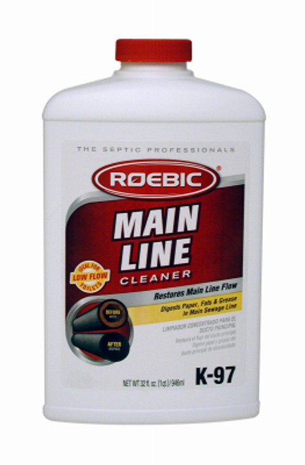 ROEBIC LABORATORIES K-97-Q-12 MAIN LINE SEWER/SEPTIC CLEANER, 32-OZ.