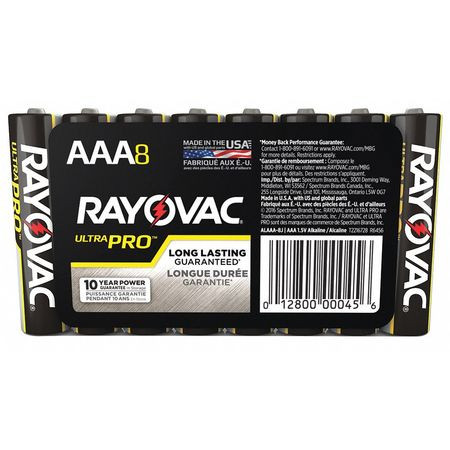GRAINGER GLOBAL SOURCING ALAAA-8J BATTERY ALKALINE AAA EVERYDAY PK8