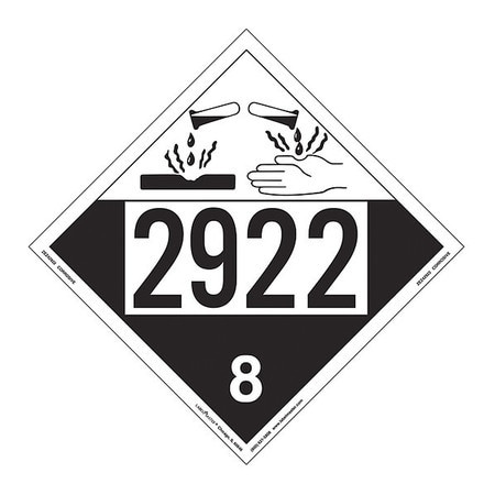LABELMASTER ZEZ42922 CORROSIVE PLACARD UN 2922 PK25