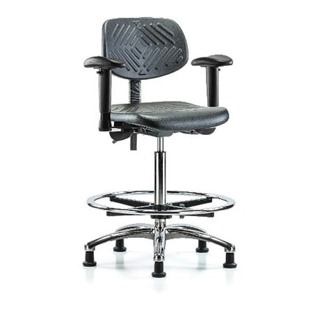 BLUE RIDGE ERGONOMICS BR-PHBCH-CR-T0-A1-CF-RG-BLK CLEANROOM TASK CHAIR POLYURETHANE BLACK