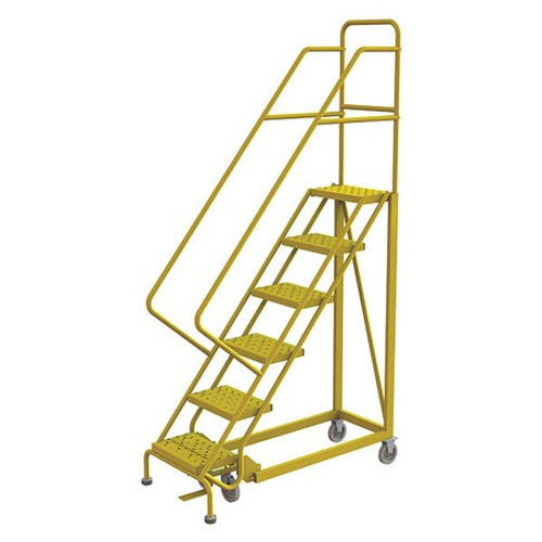 TRI-ARC KDEC106166-Y ROLLING LADDER STEEL SAFETY ANGLE 6-STEP