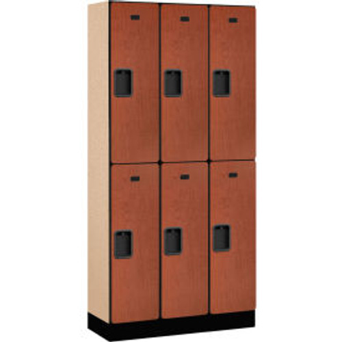 SALSBURY INDUSTRIES 32365CHE DOUBLE TIER 6 DOOR DESIGNER WOOD LOCKER,