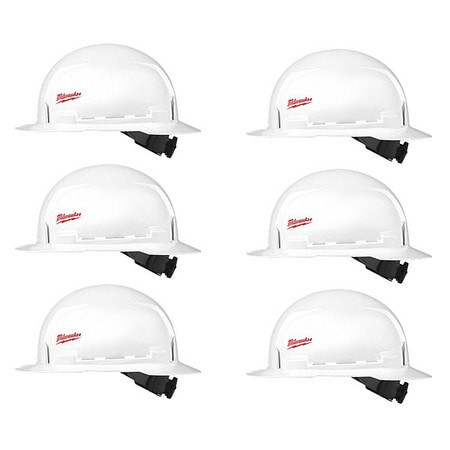 MILWAUKEE ELECTRIC TOOLS 48-73-1031X6 HARD HAT,WHITE,6 PK,FRONT BRIM