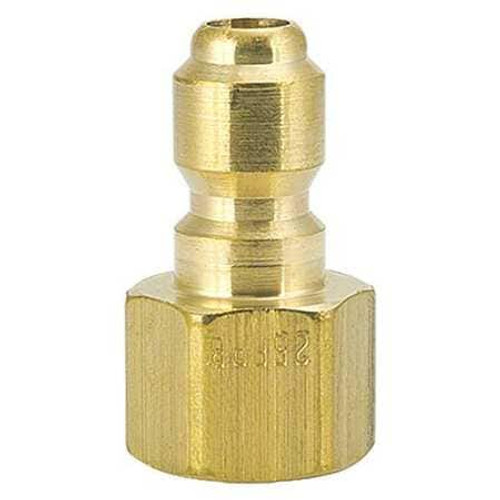 FOSTER 25FPB STRAIGHT-THRU BRASS PLUG,1/4"FPT