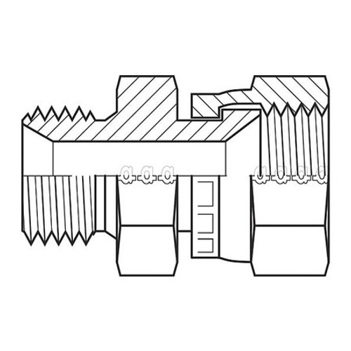 ADAPT-ALL 9021-1208 HOSE ADAPTER 3/4 BSPP 1/2 JIC