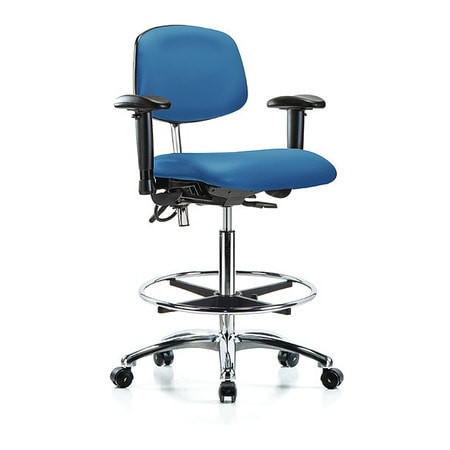 BLUE RIDGE ERGONOMICS BR-NECR-HBCH-CR-T0-A1-CF-EC-ESDBLU ERGONOMIC CHAIR UPHOLSTERED VINYL BLUE