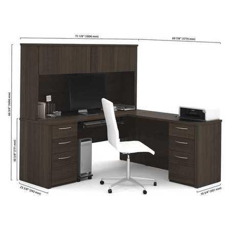 EMBASSY 60893-79 DESK L-SHAPED 71 DARK CHOCOLATE