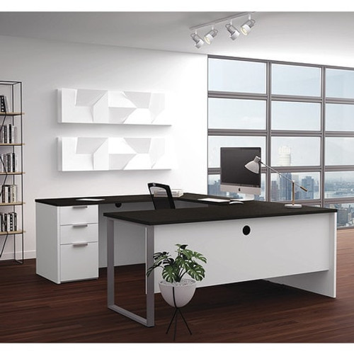 BESTAR 110888-17 BESTAR® U-DESK - WHITE AND DEEP GRA BESTAR 110888-17 BESTAR® U-DESK - WHITE AND DEEP GRA