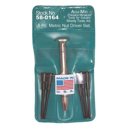 MOODY TOOL 58-0164 STEEL METRIC NUT DRIVER SET 7 PC