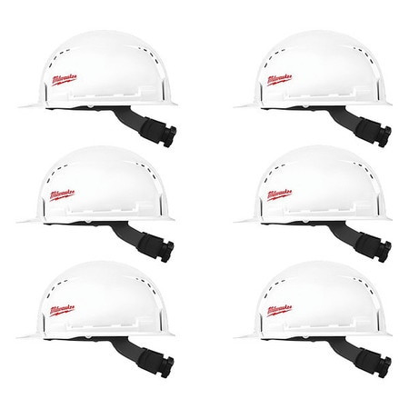 MILWAUKEE ELECTRIC TOOLS 48-73-1001X6 HARD HAT,FRONT BRIM,6 PK,WHITE
