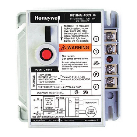 HONEYWELL R8184G4066 TRADELINE 120V 60HZ S-SWITCH 15 SEC
