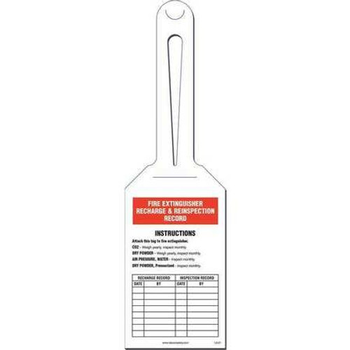 IDESCO KML601A FIRE EXTINGUISHER LOOP SAFETY TAG PK10