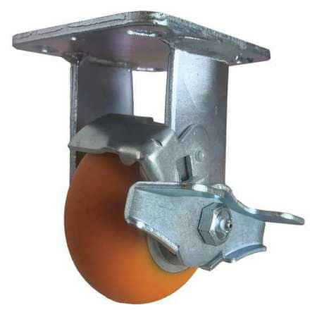 CC APEX CDP-Z-16 RIGID PLATE CASTER W/BRAKE ORANGE 4 