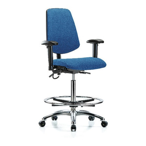 BLUE RIDGE ERGONOMICS BR-ESD-FHBCH-MB-CR-T0-A1-CF-EC-ESDBLU CLEANROOM TASK CHAIR FABRIC BLUE