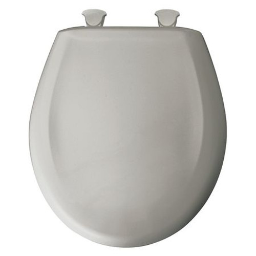 BEMIS MFG 200SLOWT 162 ROUND CLOSED FRONT TOILET SEAT SILVER