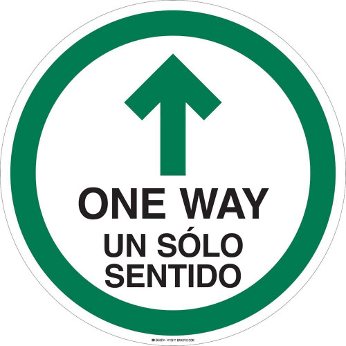 BRADY SPC ABSORBENTS 170517 BILINGUAL ONE WAY AISLE FLOOR SIGN 17 H