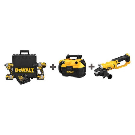 DEWALT TOOLS DCK299P2/DCV580H/DCG412B CORDLESS COMBINATION KIT 20.0V 4 TOOLS