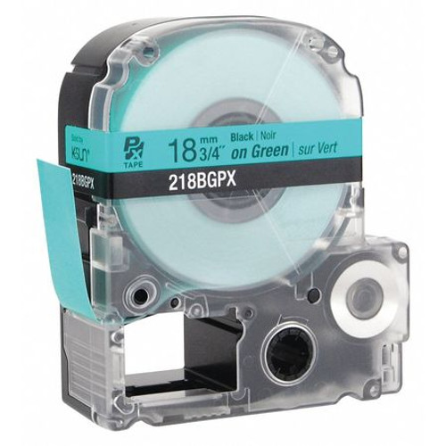 LABELWORKS PX 218BGPX BLACK INK/GREEN TAPE 3/4 W
