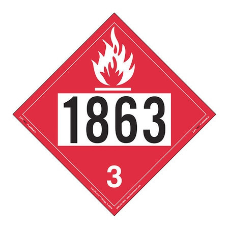 LABELMASTER ZVP21863 FLAMMABLE LIQUID PLACARD 1863 PK25