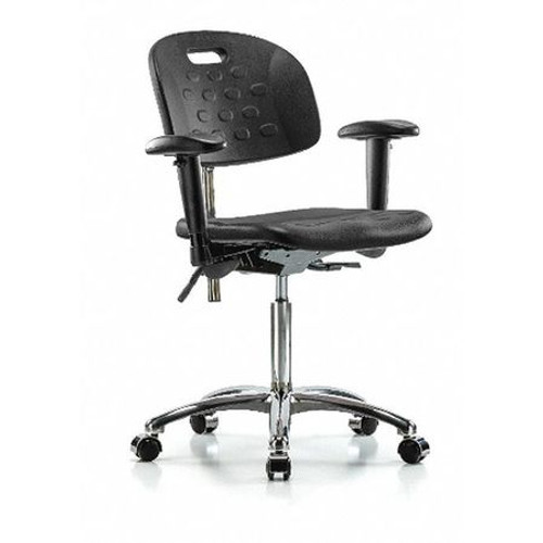 BLUE RIDGE ERGONOMICS BR-CLR-HPMBCH-CR-T0-A1-NF-CC-BLK ESD TASK CHAIR UPHOLSTERED VINYL BLACK