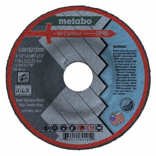 METABO US616272000 CUTTING WHEEL T27 CA46U 4.5 X0.045 X7/8 