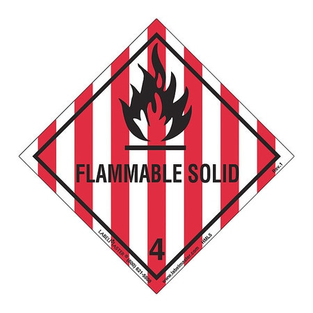 LABELMASTER HML5S FLAMMABLE SOLID LABEL WORDED PK50