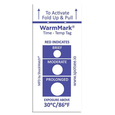 WARMMARK WM 30/86 TEMPERATURE INDICATOR LABEL HEAT PK100