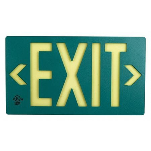 JESSUP GLO BRITE 7040-100-B EXIT PF100 GREEN FRAME SNGLE JESSUP GLO BRITE 7040-100-B EXIT PF100 GREEN FRAME SNGLE