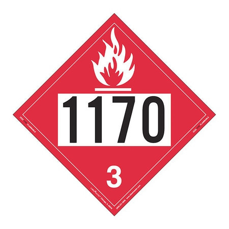 LABELMASTER ZEZ21170 FLAMMABLE LIQUID PLACARD 1170 PK25